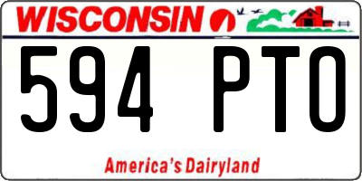 WI license plate 594PTO