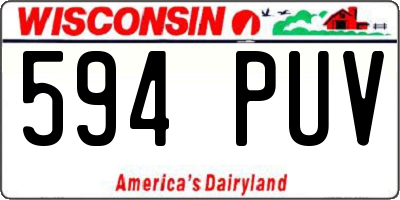 WI license plate 594PUV