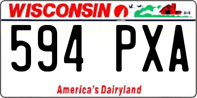 WI license plate 594PXA