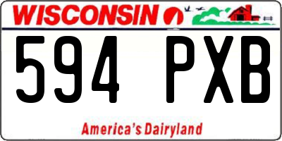 WI license plate 594PXB