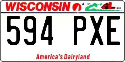 WI license plate 594PXE