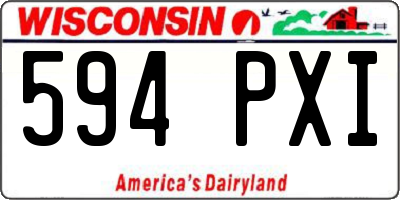 WI license plate 594PXI