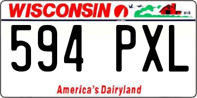 WI license plate 594PXL