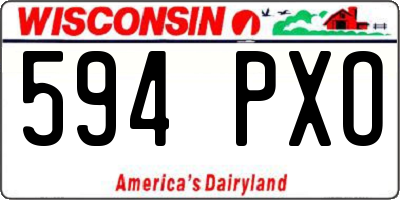 WI license plate 594PXO