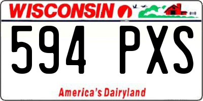 WI license plate 594PXS