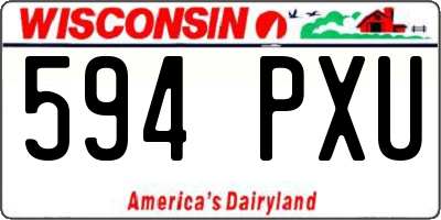 WI license plate 594PXU