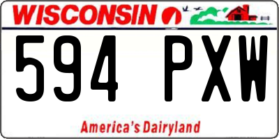 WI license plate 594PXW
