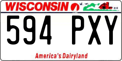 WI license plate 594PXY
