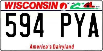 WI license plate 594PYA