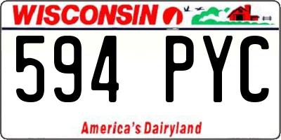 WI license plate 594PYC