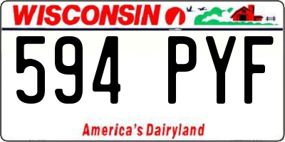 WI license plate 594PYF