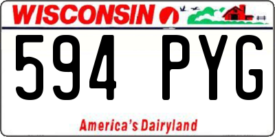 WI license plate 594PYG