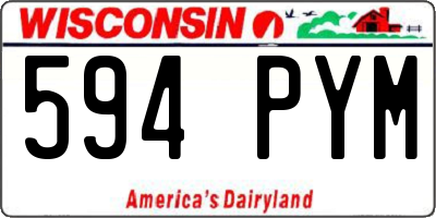 WI license plate 594PYM