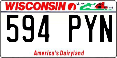 WI license plate 594PYN
