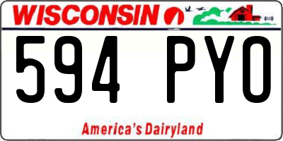 WI license plate 594PYO