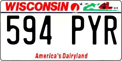 WI license plate 594PYR