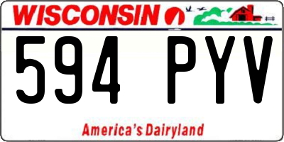 WI license plate 594PYV
