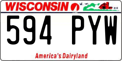 WI license plate 594PYW