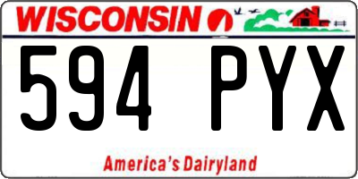 WI license plate 594PYX