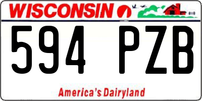 WI license plate 594PZB