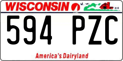 WI license plate 594PZC