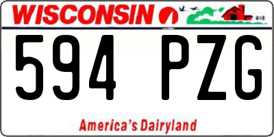 WI license plate 594PZG