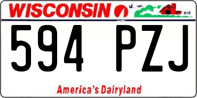 WI license plate 594PZJ