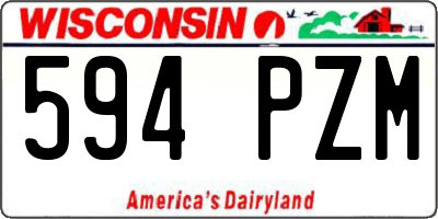 WI license plate 594PZM