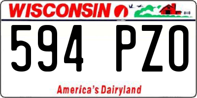 WI license plate 594PZO
