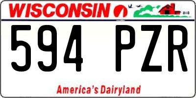 WI license plate 594PZR