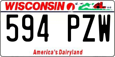 WI license plate 594PZW