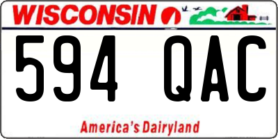 WI license plate 594QAC
