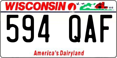 WI license plate 594QAF