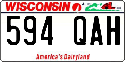 WI license plate 594QAH