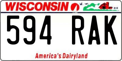 WI license plate 594RAK