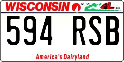 WI license plate 594RSB