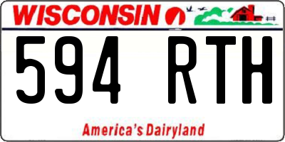 WI license plate 594RTH