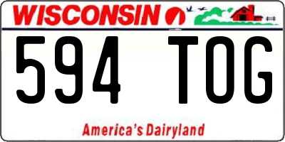 WI license plate 594TOG