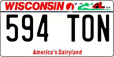WI license plate 594TON