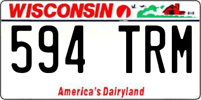 WI license plate 594TRM