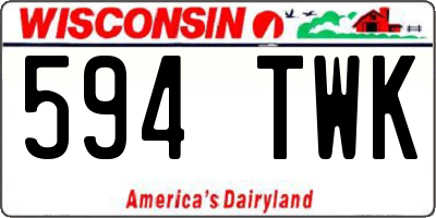 WI license plate 594TWK