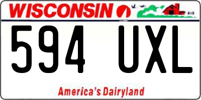 WI license plate 594UXL