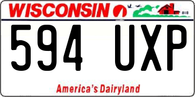 WI license plate 594UXP