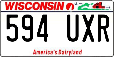 WI license plate 594UXR