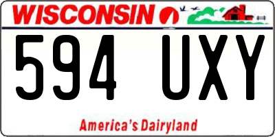 WI license plate 594UXY