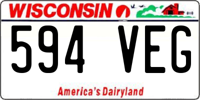 WI license plate 594VEG