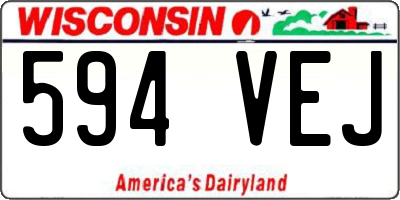 WI license plate 594VEJ