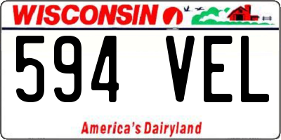 WI license plate 594VEL