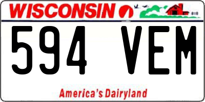 WI license plate 594VEM