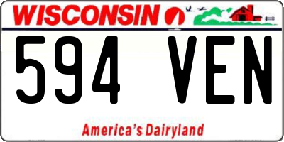 WI license plate 594VEN